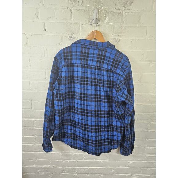 Slate & Stone Men's Flannel Button Down Shirt Long Sleeve Blue Black Size XXL - Picture 2 of 5